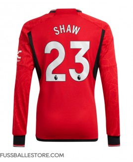 Günstige Manchester United Luke Shaw #23 Heimtrikot 2023-24 Langarm
